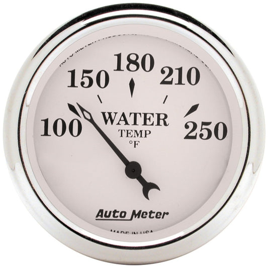 AutoMeter Gauge Water Temp 2-1/16in. 250 Deg. F Elec Old Tyme White AutoMeter Gauges