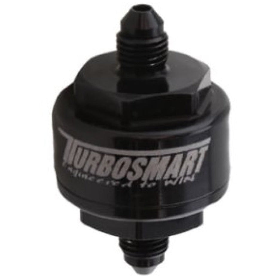 Turbosmart Billet Turbo Oil Feed Filter w/ 44 Micron Pleated Disc AN-4 Male Inlet - Black Turbosmart Oil Filter Other