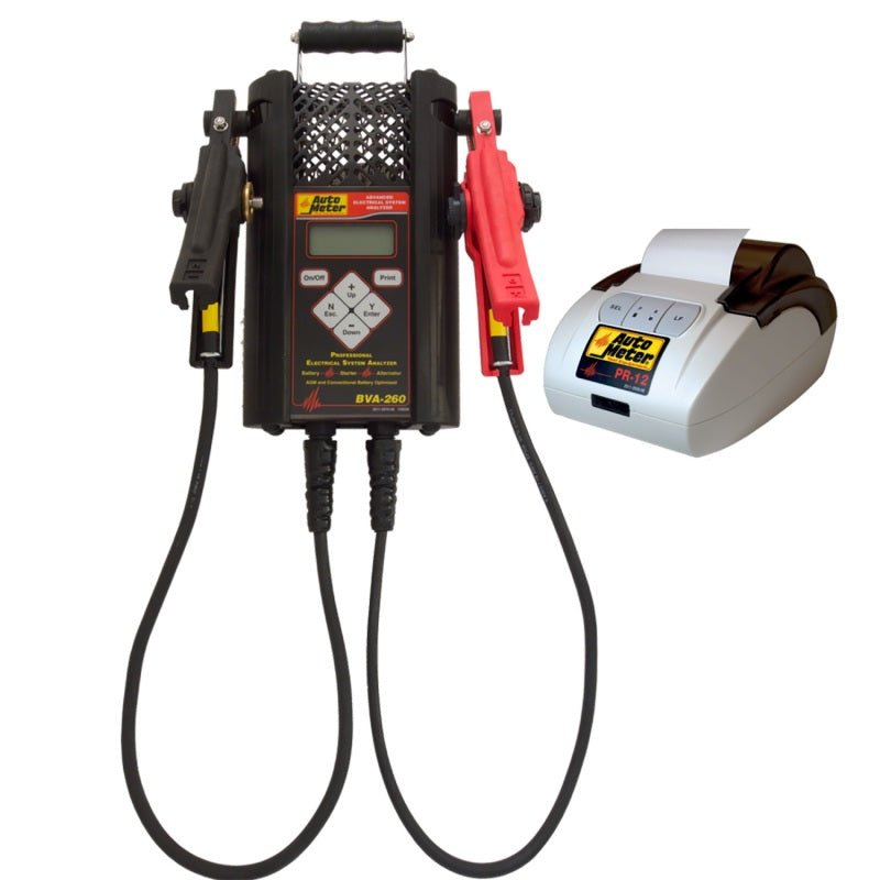 Autometer Handheld Electrical System Analyzer w/120 Amp Load for 6V/12V App w/ PR12 Printer Kit/Case AutoMeter Battery Chargers