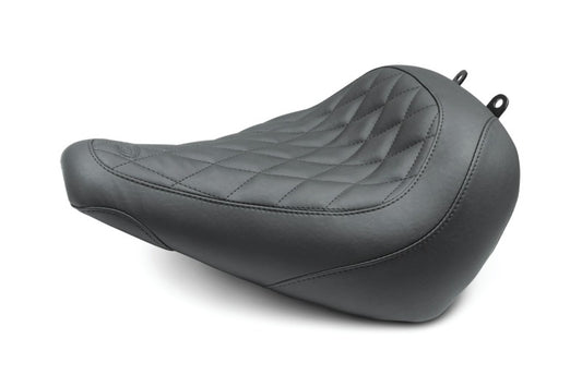 Mustang 18-21 Harley Fat Boy Wide Tripper Solo Seat Diamond Stitch - Black