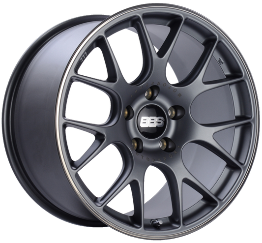 BBS CH-R 19x10 5x130 ET38 CB71.6 Satin Titanium Polished Rim Protector Wheel