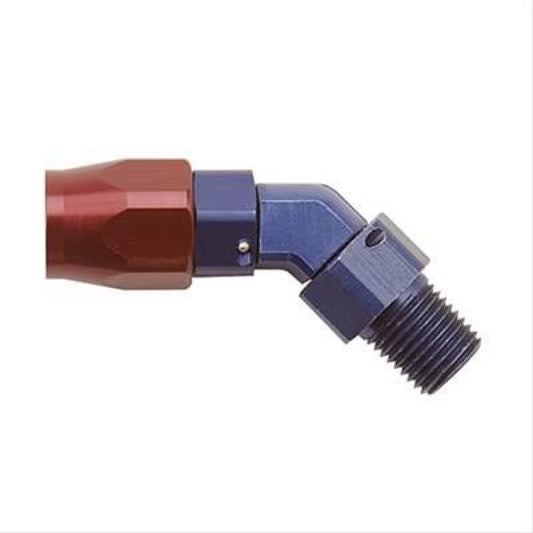 Fragola -6AN x 45 Degree Hose End x 1/2 NPT - Black