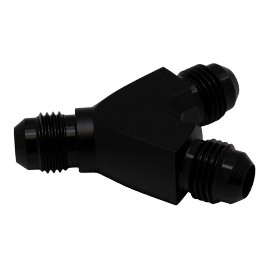 DeatschWerks 6AN Male Flare to 6AN Male Flare to 6AN Male Flare Y Fitting - Anodized Matte Black