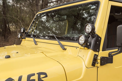 Rugged Ridge 97-06 Jeep Wrangler TJ/LJ 3.5in Round Dual A-Pillar LED Kit Rugged Ridge Light Bars & Cubes