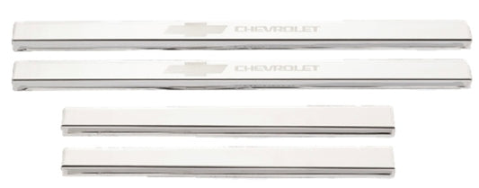 Putco 2019+ Chevrolet Silverado LD- Crew Cab (4pc) w/ Bow Tie Etching SS Door Sills