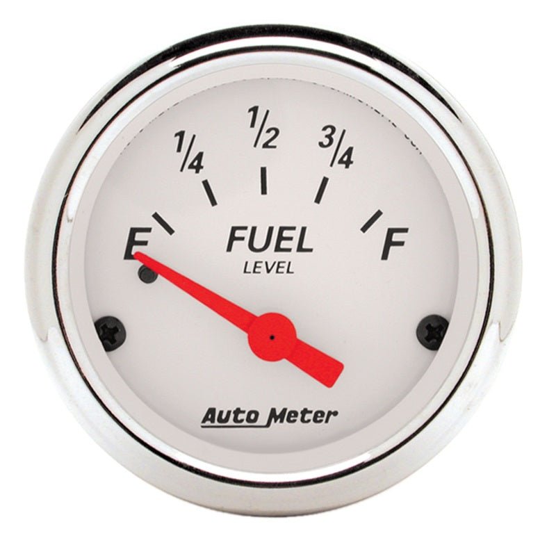 Autometer Arctic White 52mm 0-30 OHM Short Sweep Electronic Fuel Level Gauge AutoMeter Gauges