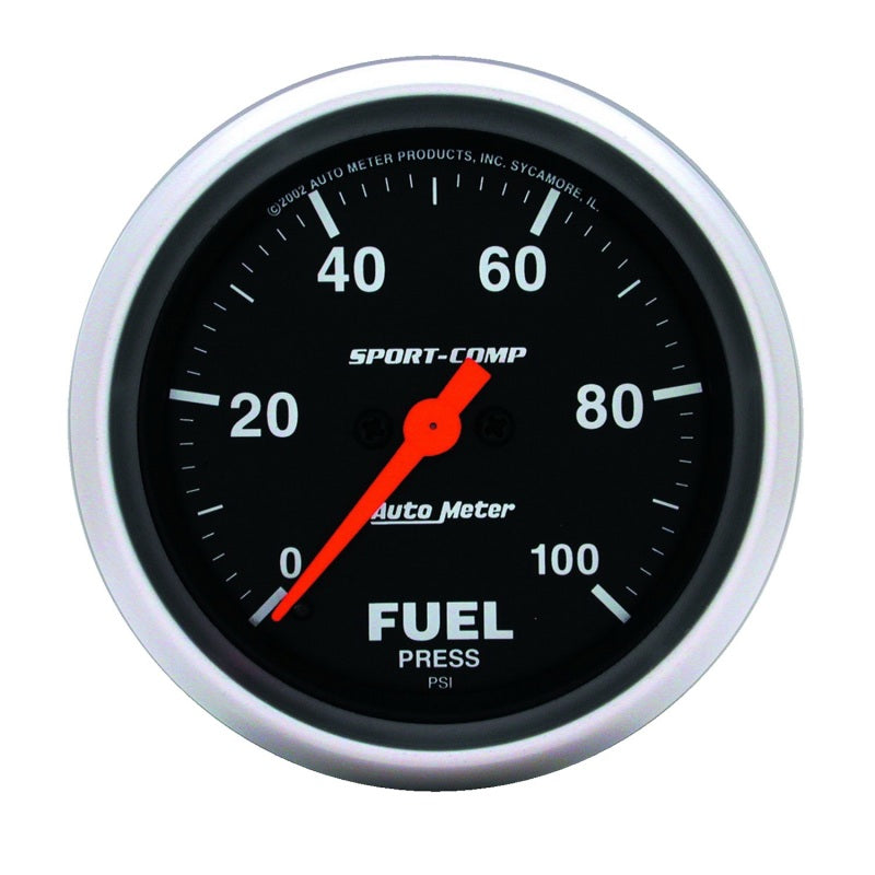 AutoMeter Gauge Fuel Pressure 2-5/8in. 100PSI Digital Stepper Motor Sport-Comp AutoMeter Gauges