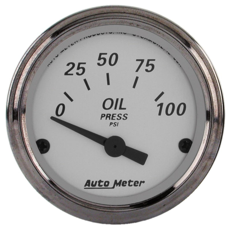 AutoMeter Gauge Oil Press 2-1/16in. 100PSI Elec American Platinum AutoMeter Gauges