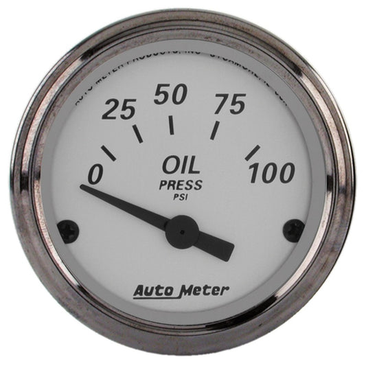 AutoMeter Gauge Oil Press 2-1/16in. 100PSI Elec American Platinum AutoMeter Gauges