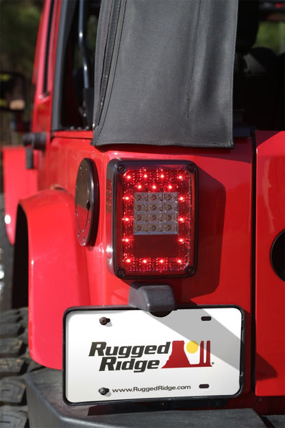 Rugged Ridge Led Tail Light Set Smoke 07-18 Jeep Wrangler Rugged Ridge Light Bars & Cubes