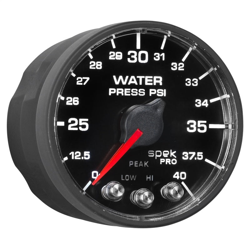 Autometer Spek-Pro - Nascar 2-1/16in Water Press 0- 40 psi Bfb AutoMeter Gauges