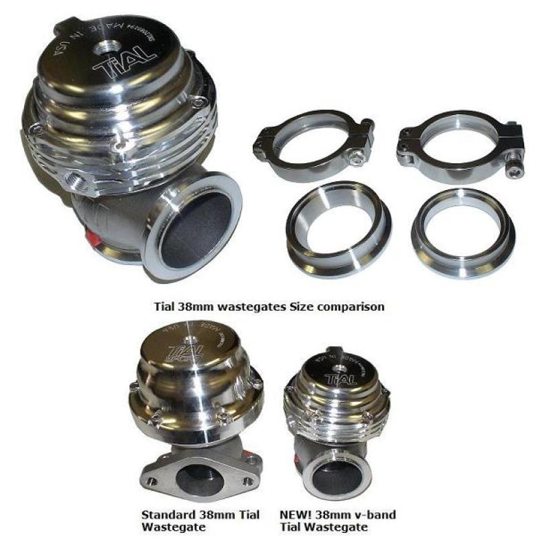 Tial Black MV-S 38mm V-Band External Wastegate (Specify Bar Size of Spring Pressure)