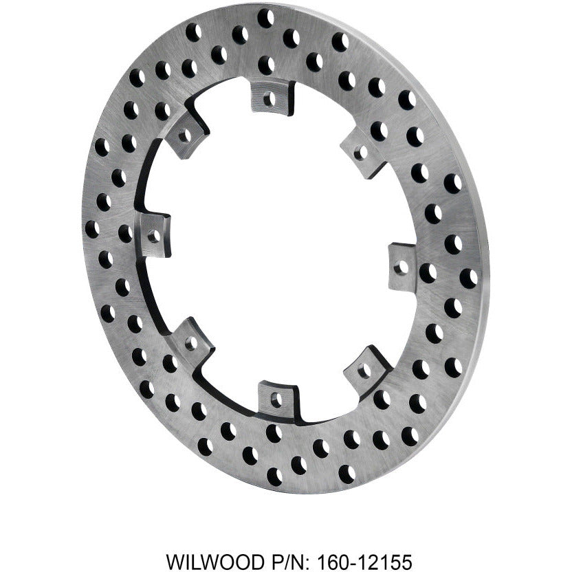 Wilwood Rotor-SuperAlloy-Rear Drag-Drilled 11.44 x .350 - 8 on 7.00in Wilwood Brake Rotors - 2 Piece