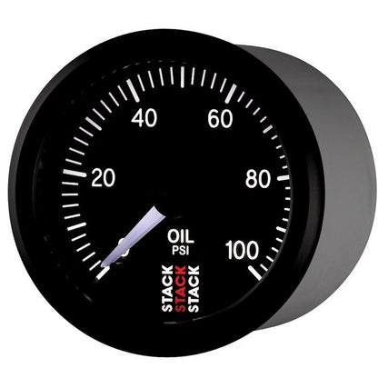 Autometer Stack 52mm 0-100 PSI 1/8in NPTF Male Pro Stepper Motor Oil Pressure Gauge - Black AutoMeter Gauges