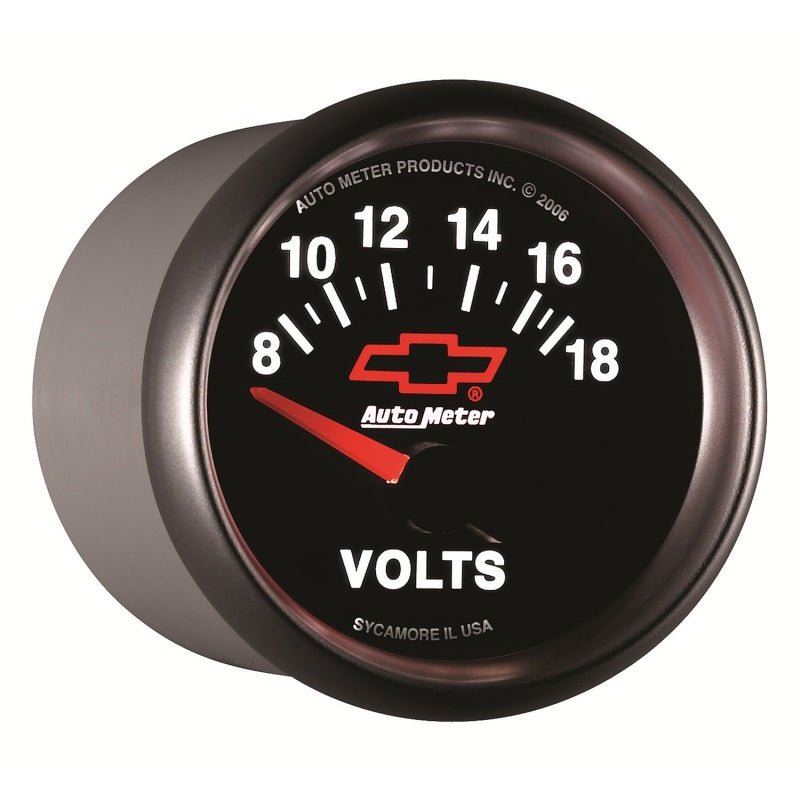 Autometer GM Bowtie Black 2-1/16 Voltmeter 8-18V AutoMeter Gauges