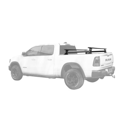 Go Rhino 15-22 Ford F-150 / 07-21 Toy. Tundra XRS Cross Bars Kit - Tex Blk (Attch Tonneau Cvr T-Trk)