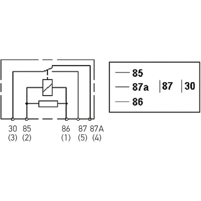 Hella Relay Micro Iso 5 Pole 12V Spst Res Hella Light Accessories and Wiring