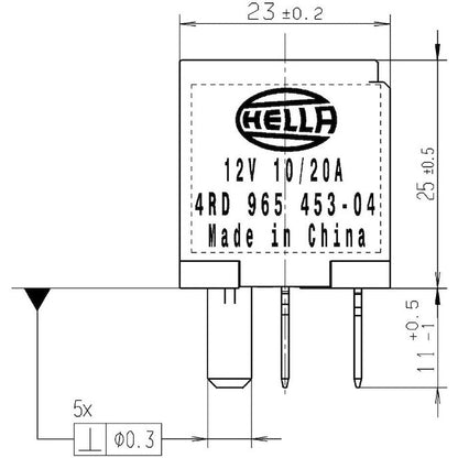 Hella Relay Micro Iso 5 Pole 12V Spst Res Hella Light Accessories and Wiring