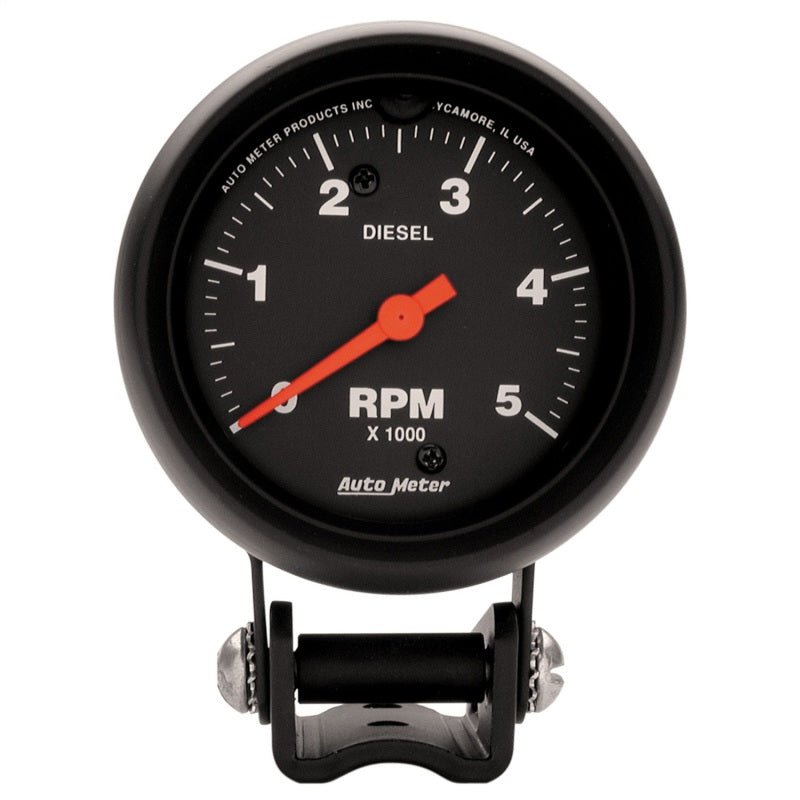 Autometer Z-Series 2-5/8in 5K RPM Diesel Pedestal Tachometer Gauge AutoMeter Gauges