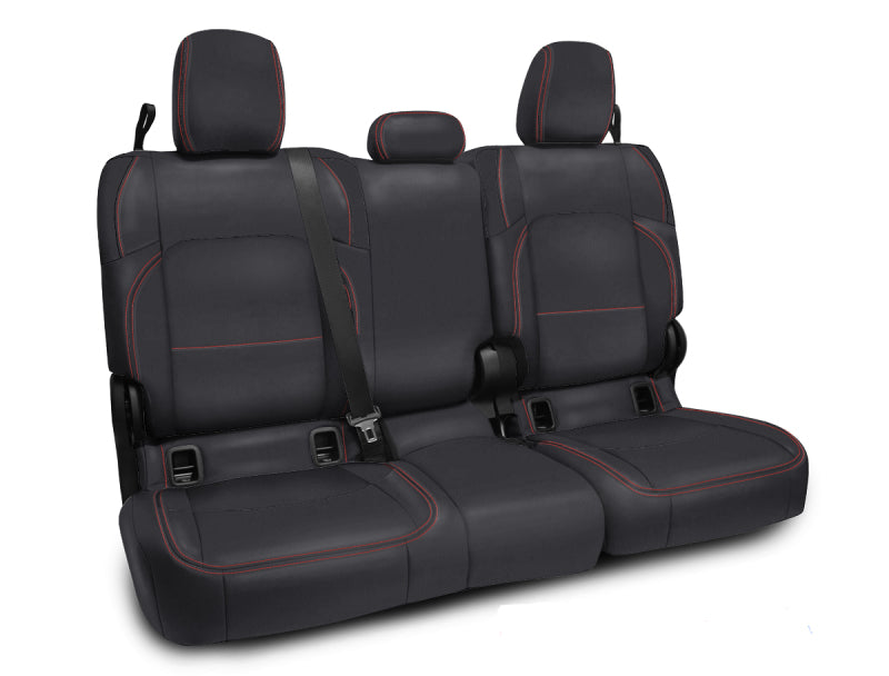 PRP 2020+ Jeep Gladiator JT Rear Bench Cover for with Cloth Interior - Black with Red Stitching