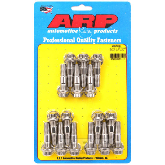 ARP M10 x 1.25 x 48 Stainless Steel 12pt Broached Stud Kit (16/pkg) ARP Hardware - Singles
