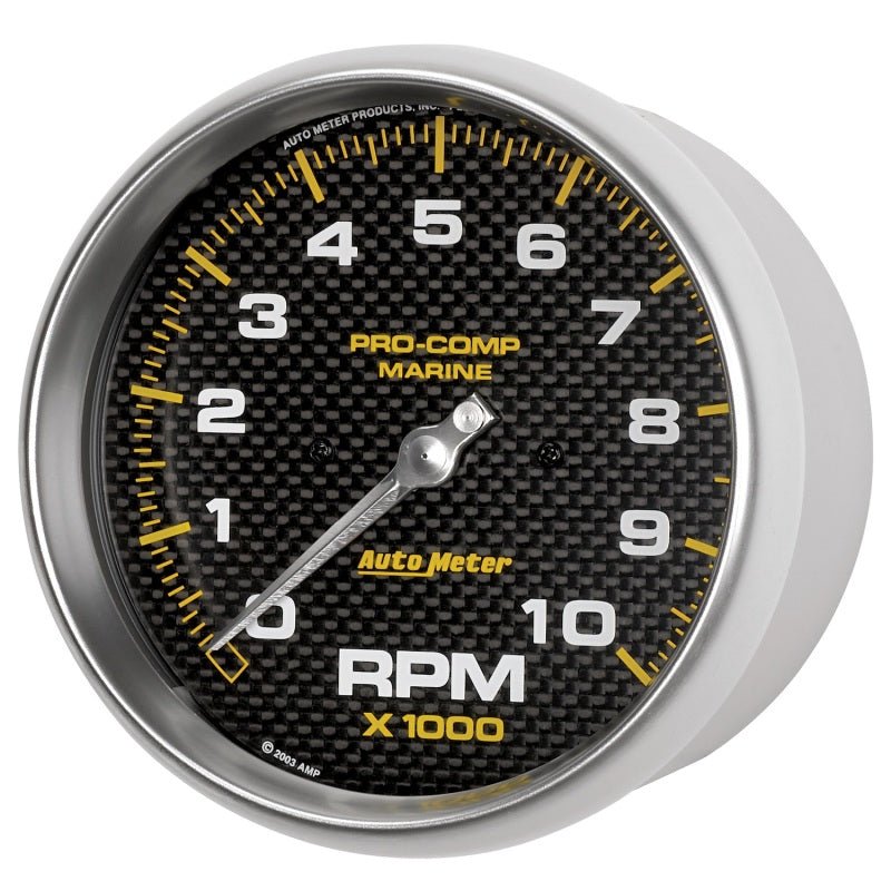 Autometer Marine Carbon Fiber 5in 10K RPM In-Dash Tachometer Gauge AutoMeter Gauges