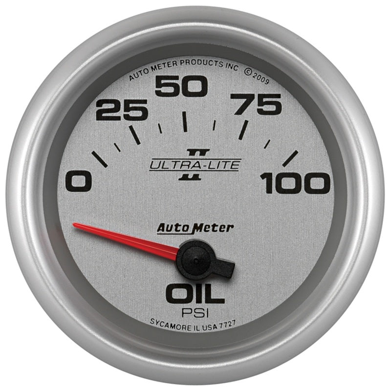 Autometer Ultra-Lite II 2 5/8in 0-100 PSI Short Sweep Electronic Oil Pressure Gauge AutoMeter Gauges