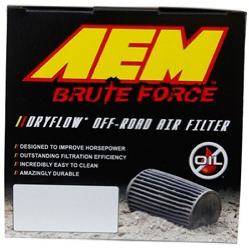 AEM 2.75in Flange ID x 4.75in Top OD x 5.5in Base OD x 5in Height Offset Flange DryFlow Air Filter AEM Induction Air Filters - Universal Fit