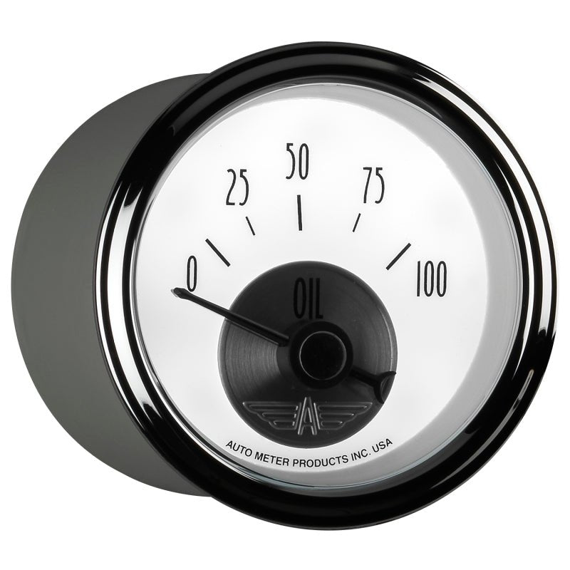 Autometer Prestige Series Pearl 2-1/16in 100PSI Electronic Oil Pressure Gauge AutoMeter Gauges