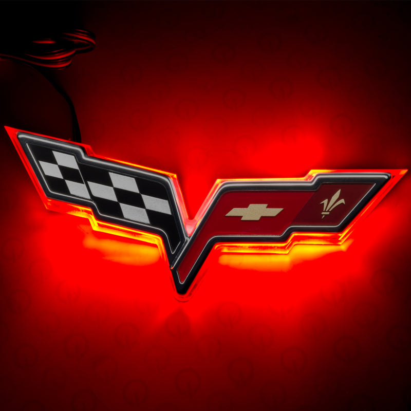 Oracle Chevrolet Corvette C6 Illuminated Emblem - Dual Intensity - Red SEE WARRANTY