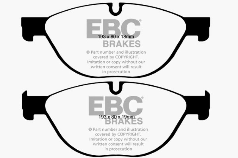 EBC 12-13 BMW 528 2.0 Turbo (F10) Performance Greenstuff Front Brake Pads