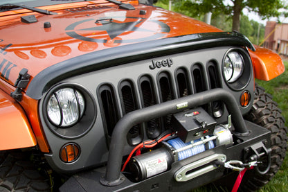 Rugged Ridge Wraparound Bug Deflector Smoke 07-18 Jeep Wrangler Rugged Ridge Hood Deflectors