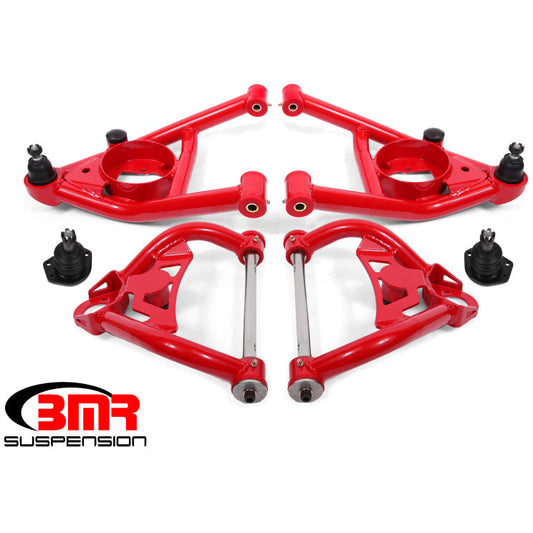 BMR 64-72 A-Body Upper And Lower A-Arm Kit - Red BMR Suspension Control Arms