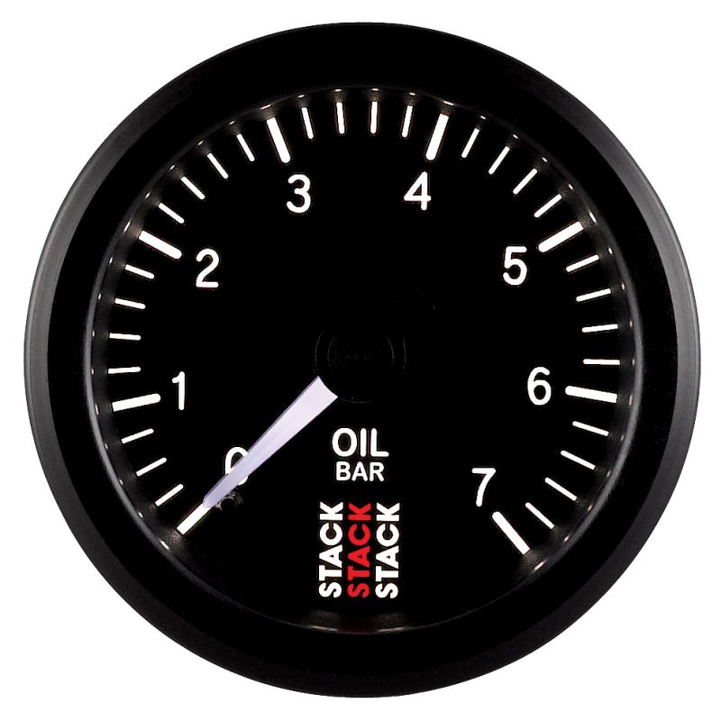 Autometer Stack Instruments 52mm 0-7 BAR M10 (M) Mechanical Oil Pressure Gauge - Black AutoMeter Gauges