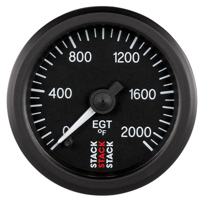 Autometer Stack 52mm 0-2000 Deg F Pro Stepper Motor Exhaust Gas Temp Gauge - Black AutoMeter Gauges