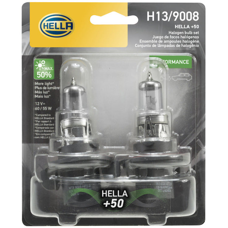 Hella Bulb H13 12V 60/55W P264T T4 +50 (2) Hella Bulbs