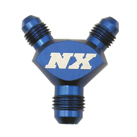 Nitrous Express 6AN x 6AN x 6AN Billet Pure-Flo Y Fitting - Blue