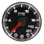 Autometer Spek-Pro Gauge Pyro. (Egt) 2 1/16in 2000f Stepper Motor W/Peak & Warn Blk/Chrm AutoMeter Gauges