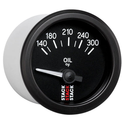 Autometer Stack 52mm 140-300 Deg F 1/8in NPTF Electric Oil Temp Gauge - Black AutoMeter Gauges