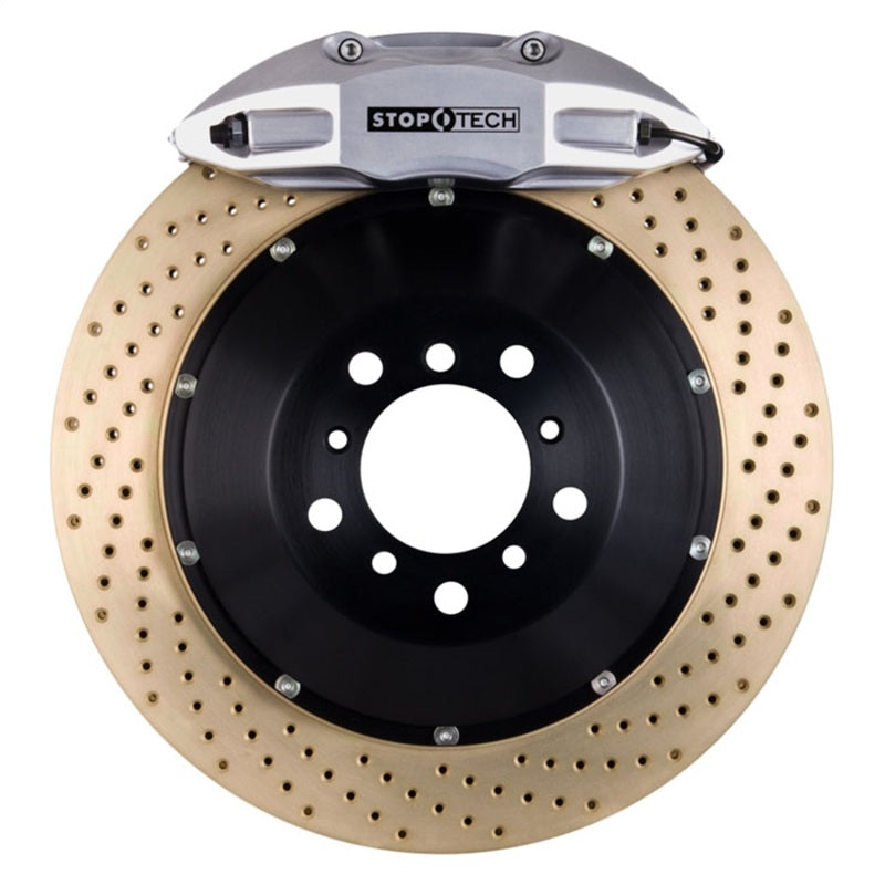 StopTech 14-15 Chevy Corvette Z51 Rear BBK w/ Silver ST-41 355x32mm Zinc Coated Drilled Rotors Stoptech Big Brake Kits