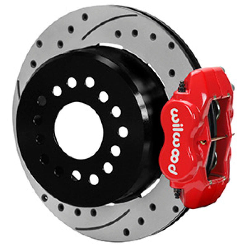 Wilwood Chevrolet 7-5/8in Rear Axle Dynalite Disc Brake Kit 12.19in Drill/Slot Rotor Red Caliper Wilwood Big Brake Kits