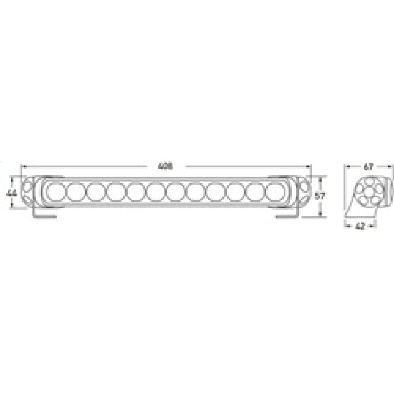 Hella Led Light Bar 350 / 14in Driving Beam - Clear Hella Light Bars & Cubes