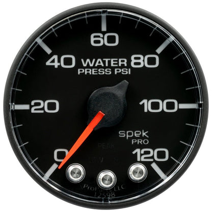 Autometer Spek-Pro Gauge Water Press 2 1/16in 120psi Stepper Motor W/ Peak & Warn AutoMeter Gauges