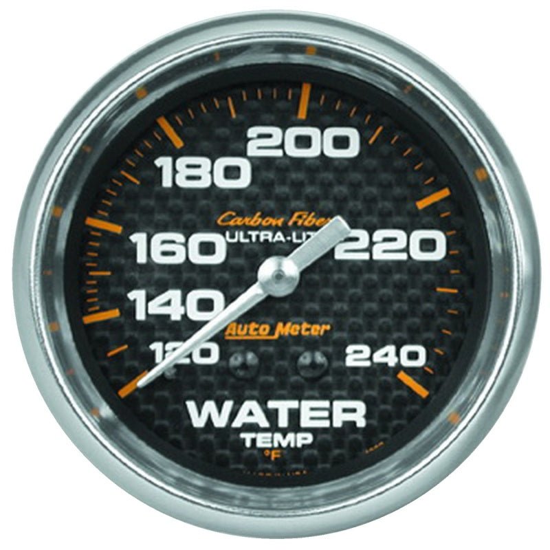 Autometer Carbon Fiber 2-5/8in 120-240 Deg F Mechanical Water Temp Gauge AutoMeter Gauges