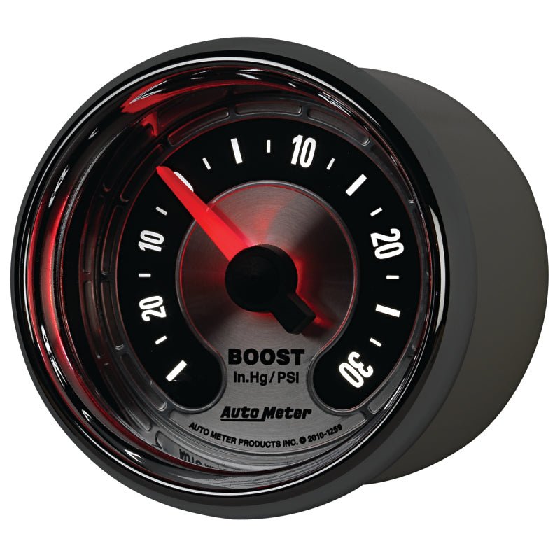 Autometer American Muscle 52mm Full Sweep Electric 30 In Hg.-Vac/30PSI Boost Vacuum Gauge AutoMeter Gauges