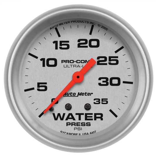 Autometer 66.7mm 35 PSI Mechanical Water Pressure Gauge AutoMeter Gauges