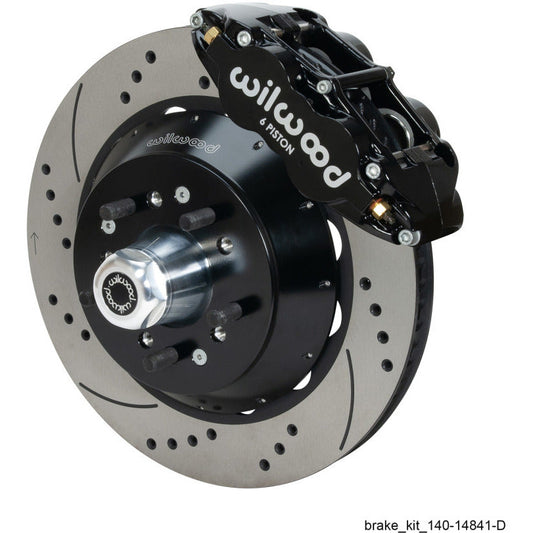 Wilwood Narrow Superlite 6R Black Front Big Brake Kit Ford 14in Drilled/Slotted Rotor Wilwood Big Brake Kits