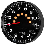 Autometer Spek-Pro Gauge Tachometer 5in 11K Rpm W/Shift Light & Peak Mem Black/Black AutoMeter Gauges