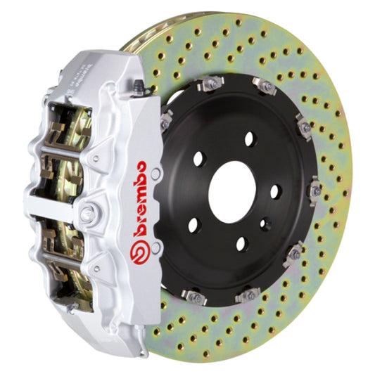 Brembo 21+ Escalade Front GT BBK 6 Piston Cast 2pc 380x34 2pc Rotor Drilled-Silver