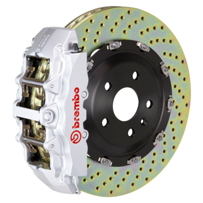 Brembo 09-14 F150 2WD Front GT BBK 6 Piston Cast 2pc 380x34 2pc Rotor Drilled-Silver